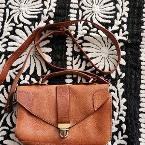 Madewell Women's Tan Leather Crossbody Bag - Classic Tan Shoulder Purse